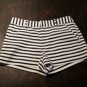 Navy and white striped shorts